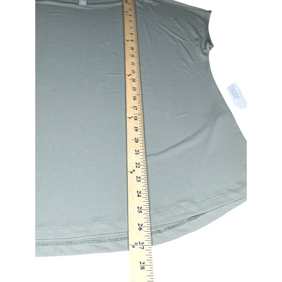 Chicos Womens Sage Green Short Sleeve Top Size 2 - Picture 10 of 11